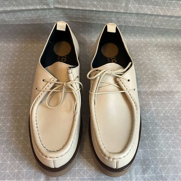 NWOT Koio Siena Lace-Up Oxford Loafers in Ivory Leather 37 - Picture 2 of 7